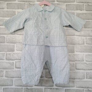 Luxury Baby France Boutique Romper Jacket Set Cotton Pintuck Detail 6 to 9 mos